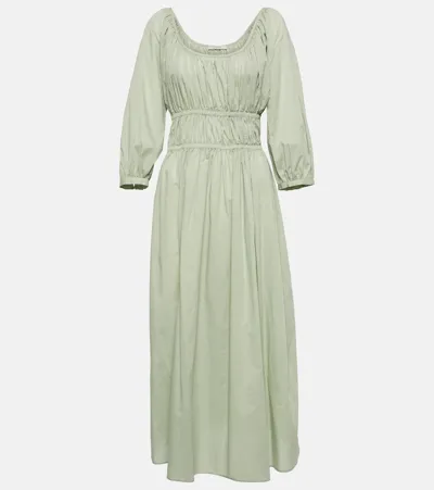 Asceno Andros Cotton Midi Dress In Green