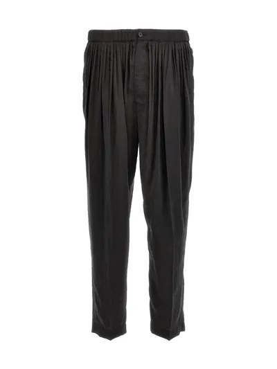 Lemaire Pleated Trousers In Black