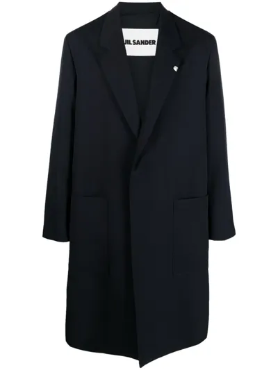 Jil Sander Wool Coat In Black