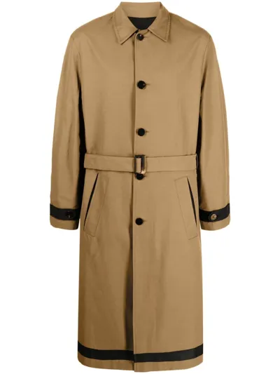 Neil Barrett Logo-patch Reversible Trench-coat In Neutrals