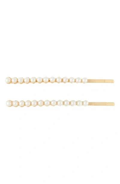 Petit Moments Samantha 2-pack Imitation Pearl Barrettes In Gold