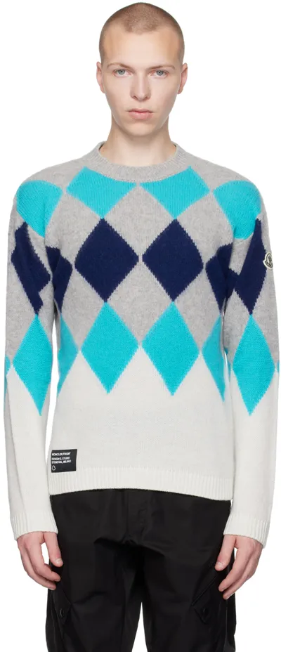 Moncler Genius Wool And Cashmere Jumper In White Multi