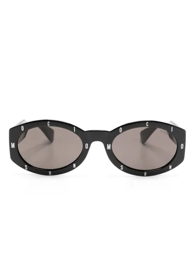 Moschino Eyewear Tinted-lenses Oval-frame Sunglasses In Black