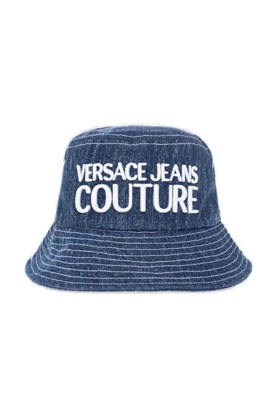 Versace Jeans Couture Navy Logo Bucket Hat In Blue