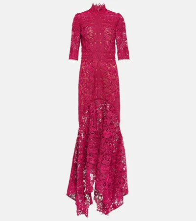 Costarellos Kalissa Guipure Lace Gown In Pink