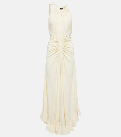 Proenza Schouler Ruched Crêpe Maxi Dress In White