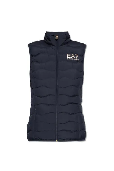 Ea7 Train-core Eco Down Gilet In Blue