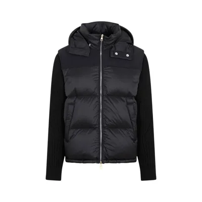 Dunhill Knitted Down Hooded Jacket In Black