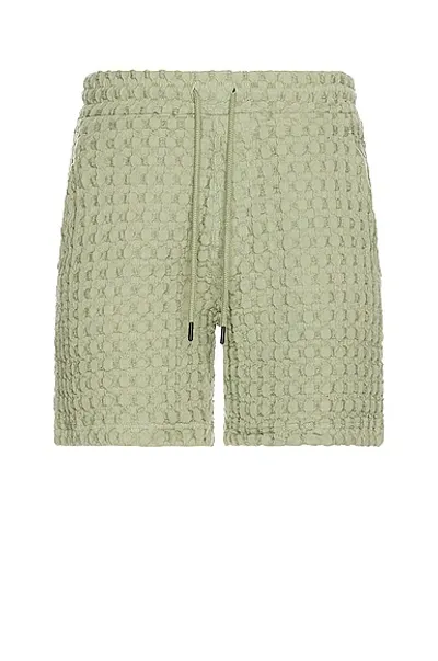 Oas Dusty Green Porto Waffle Shorts