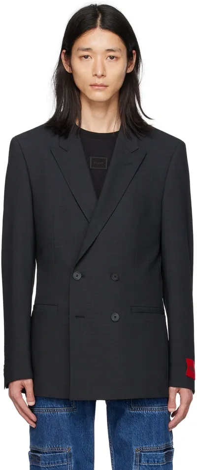 Hugo Gray Slim-fit Blazer In 010- Charcoal