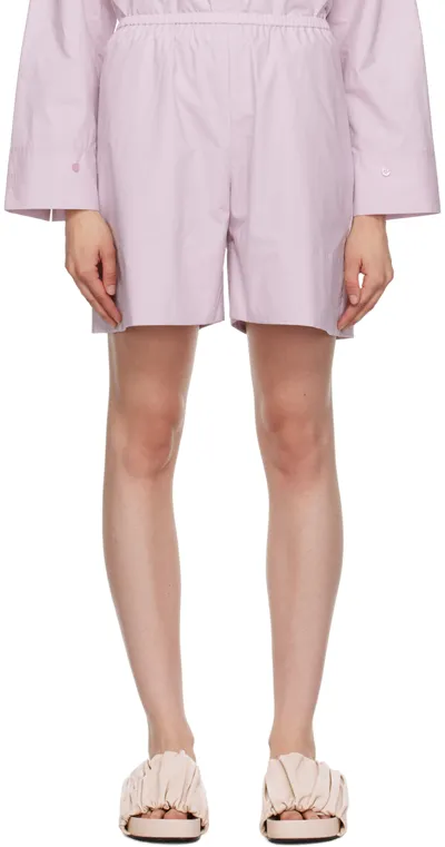 By Malene Birger Siona Cotton Shorts In Purple