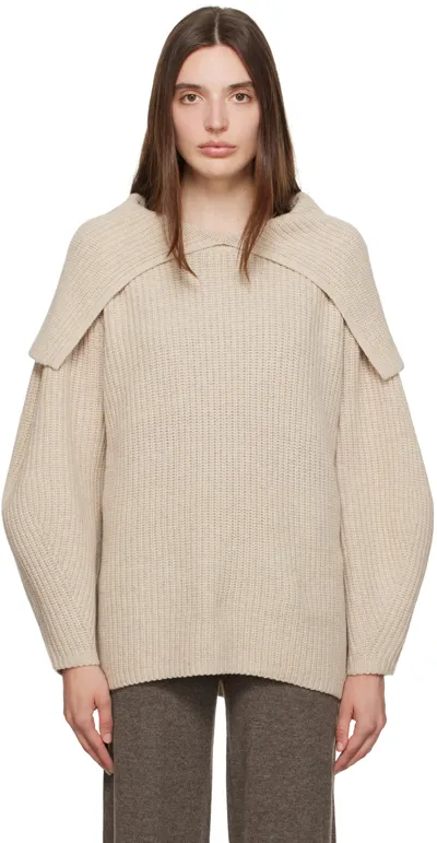 By Malene Birger Beige Fevila Sweater In 1ct Oyster Gray