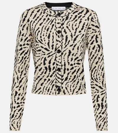 Proenza Schouler White Label Printed Silk-blend Cardigan In Multicoloured