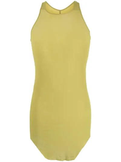 Rick Owens Sleeveless Organic Cotton Tank Top In Green