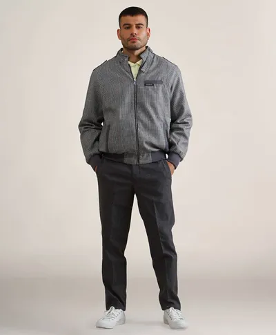 Members Only Anderson Glen Plaid Iconic Racer Jacket In Grey