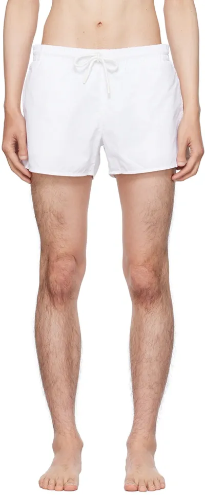 Commas White Drawstring Swim Shorts