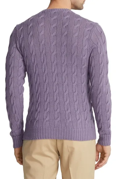 Ralph Lauren Purple Label Cable-knit Cashmere Sweater In Grapede Melange