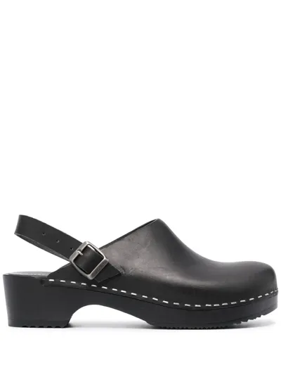 Filippa K X Swedish Hasbeens 48mm Leather Mules In Black