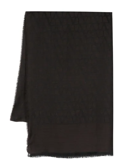 Valentino Toile Iconographe Jacquard Scarf In Black