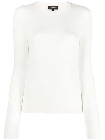 Theory Long-sleeved Cashmere Jumper In White