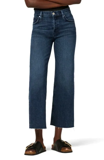 Hudson Rosie High Rise Wide Leg Cropped Jeans In Lakeside In Mogul