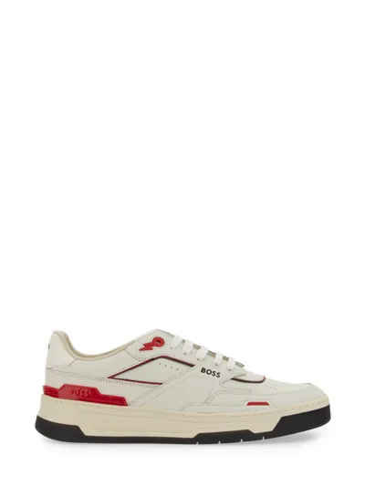 Hugo Boss Basketball Style Sneakers In White