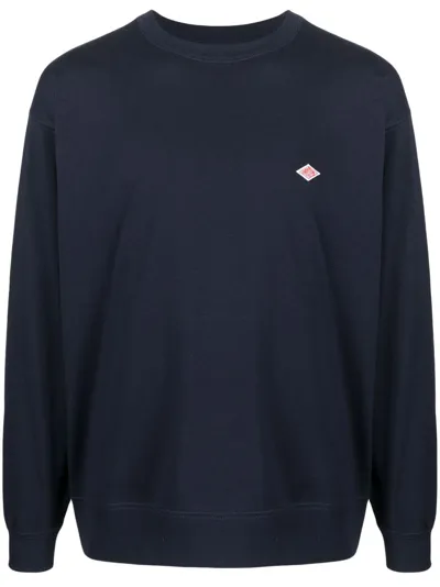 Danton Logo-patch Crew-neck Sweatshirt In Blue