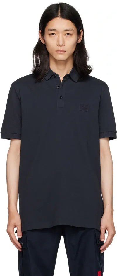 Hugo Navy Patch Polo In 405 - Dark Blue