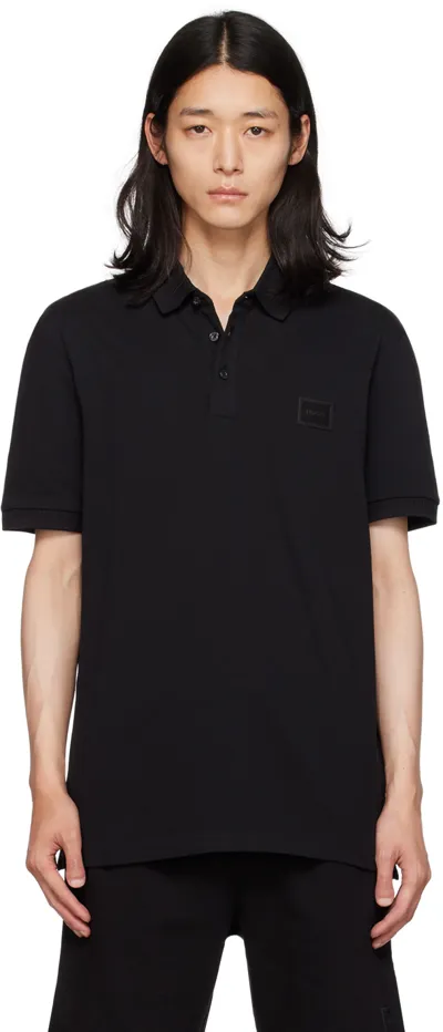 Hugo Black Patch Polo In 001 - Black