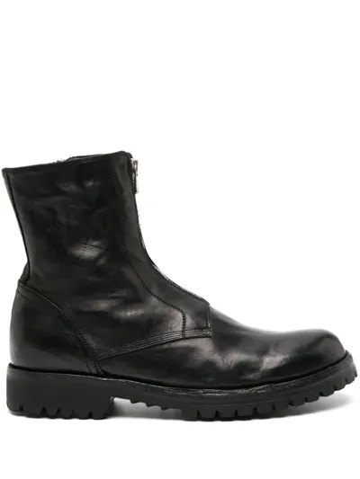 Officine Creative Ikonic 003 Leather Ankle Boots In Black