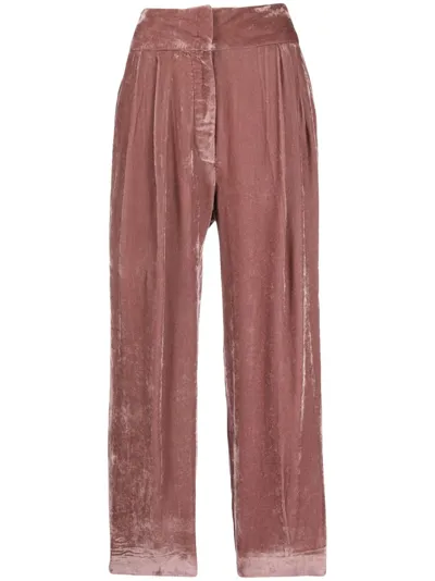 Fabiana Filippi Pleated Straight-leg Trousers In Pink