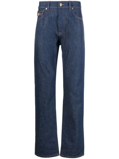 Versace Medusa Head-detailed Straight-leg Jeans In Blue