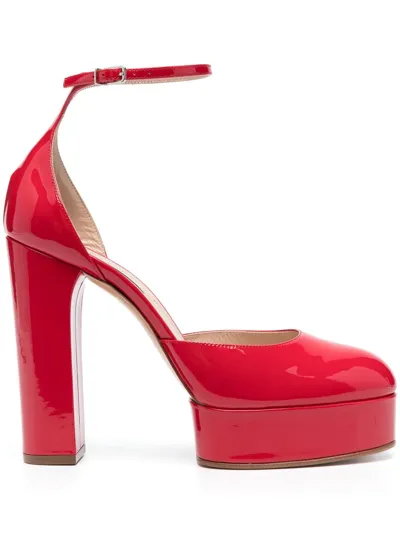 Casadei 115mm Patent Platform Pumps In Red