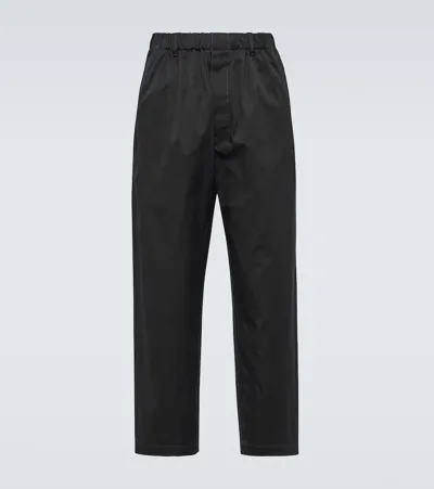 Lemaire Cotton-twill Straight-leg Trousers In Black