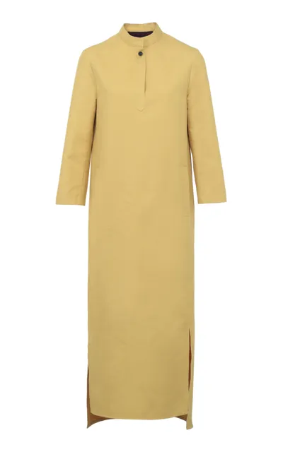 Martin Grant Cotton-silk Tunic Dress In Yellow