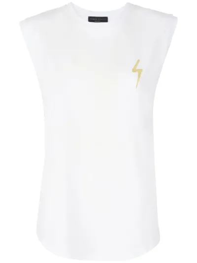 Giuseppe Zanotti Logo-embroidered Sleeveless Cotton Tank Top In White