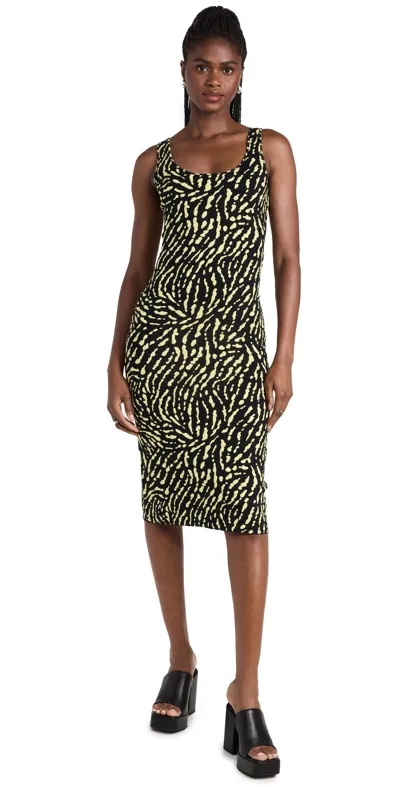 Proenza Schouler White Label Animal-print Tank Top Midi Dress In Black  