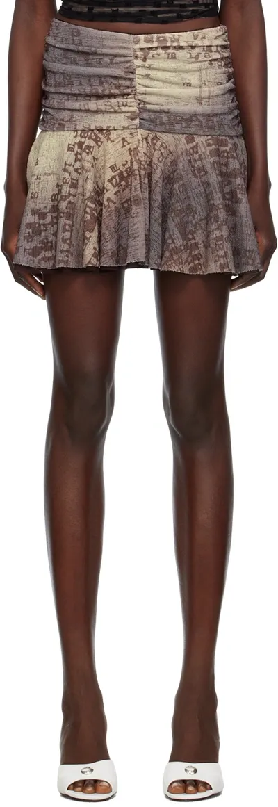 Misbhv Brown Typewriter Miniskirt