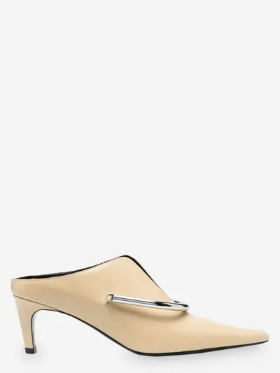 Jil Sander Abrasivato Leather Metal Mules In Pink