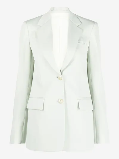 Lanvin Single-breasted Virgin Wool Blazer In Green