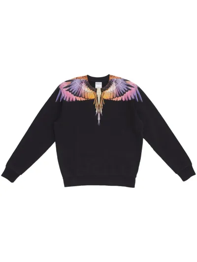 Marcelo Burlon County Of Milan Icon Wings Cotton Sweatshirt In Black