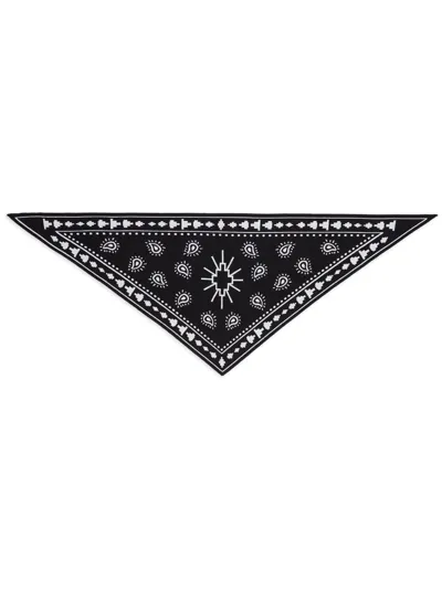 Marcelo Burlon County Of Milan Bandana Knitted Scarf In Black