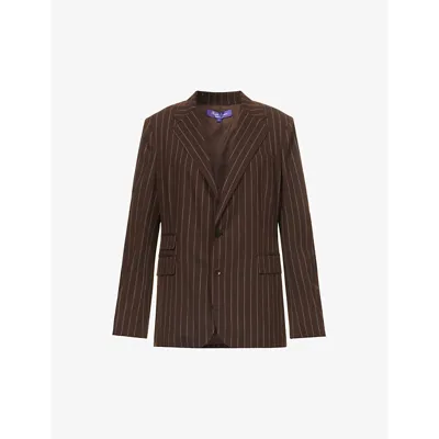 Ralph Lauren Odera Pinstriped Wool Blazer Jacket In Stripe