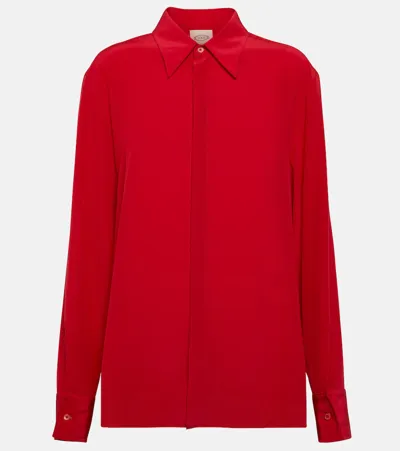 Tod's Silk Crêpe De Chine Shirt In Red