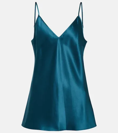 Joseph Clea Satin Silk Top In Dark Teal