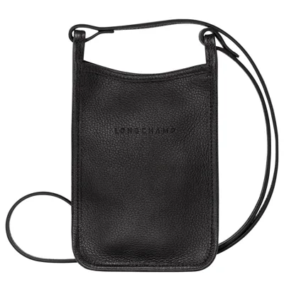 Longchamp Etui Téléphone Le Foulonné In Black