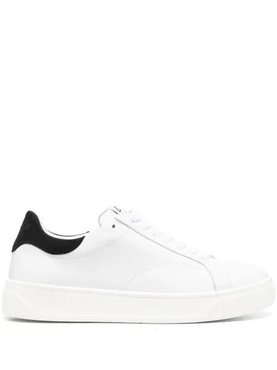 Lanvin Logo-patch Lace-up Sneakers In White