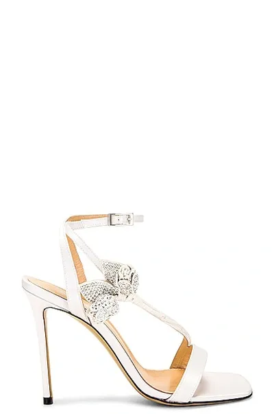 Mach & Mach Wonder Tulip Petite Satin Sandal In White