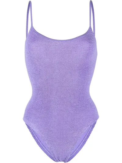 Hunza G Purple Pamela One-piece Swimsuit In Lilac