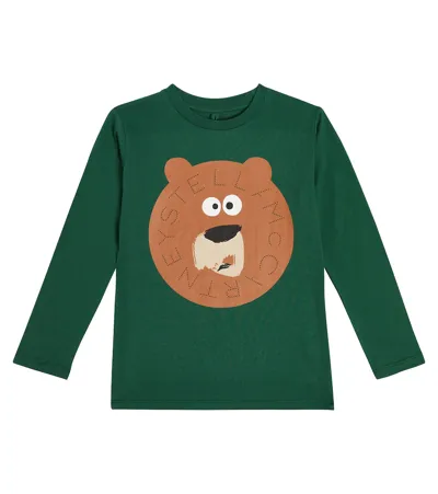 Stella Mccartney Kids' Printed Cotton T-shirt In Green